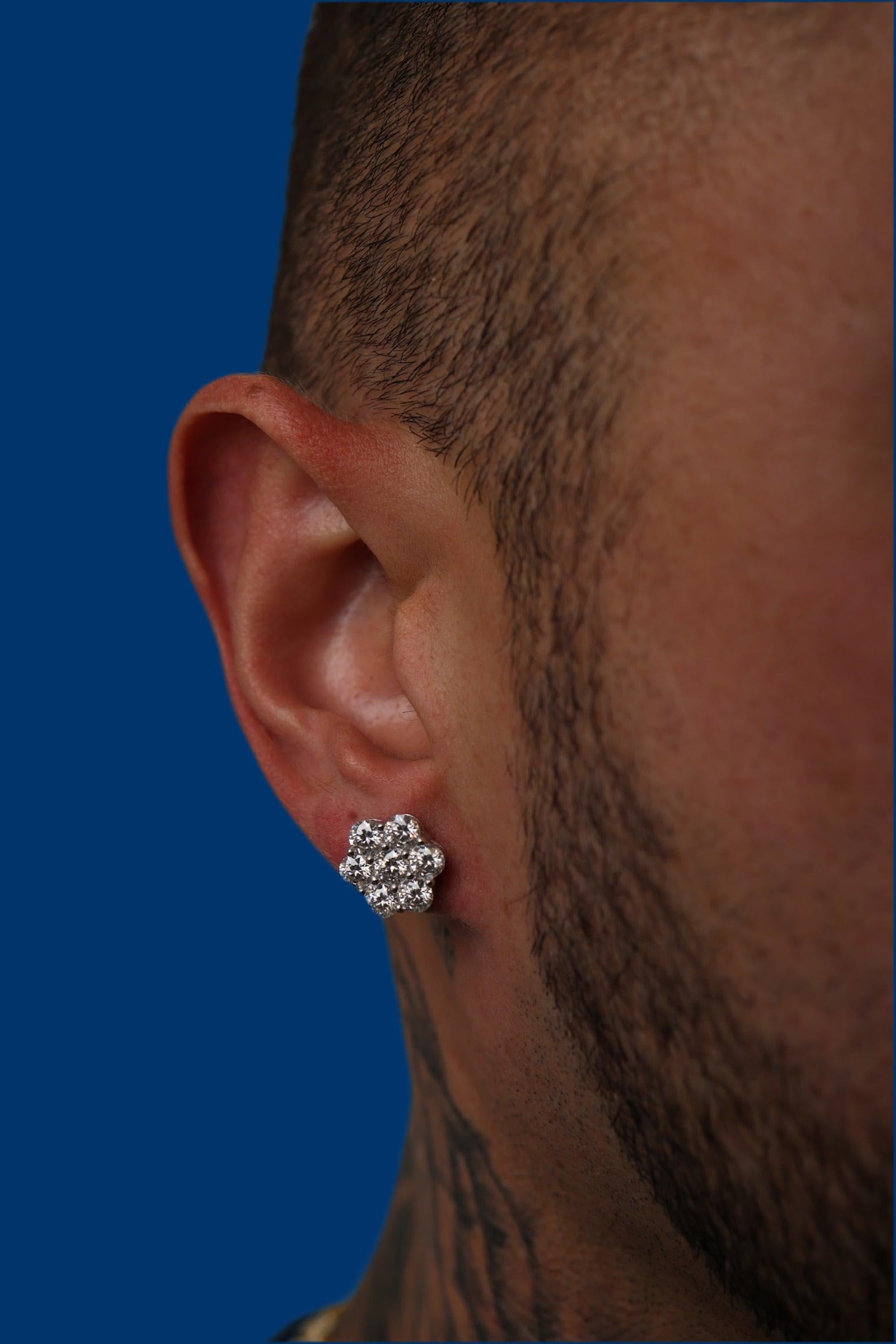 Lab-Grown Diamond Blooming Flower Earrings