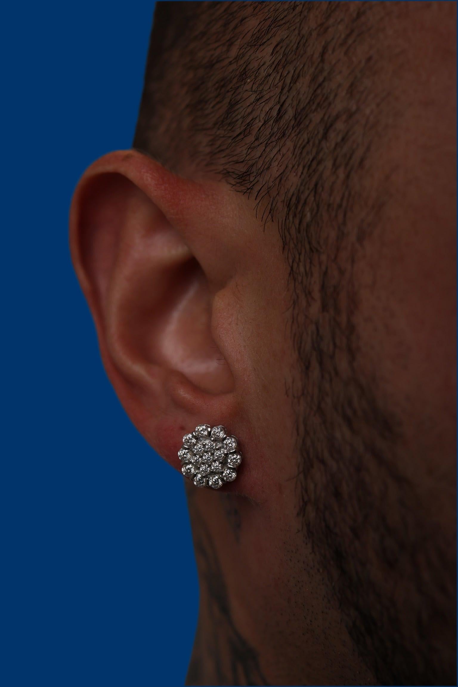 Lab-Grown Diamond Round Cluster Earrings