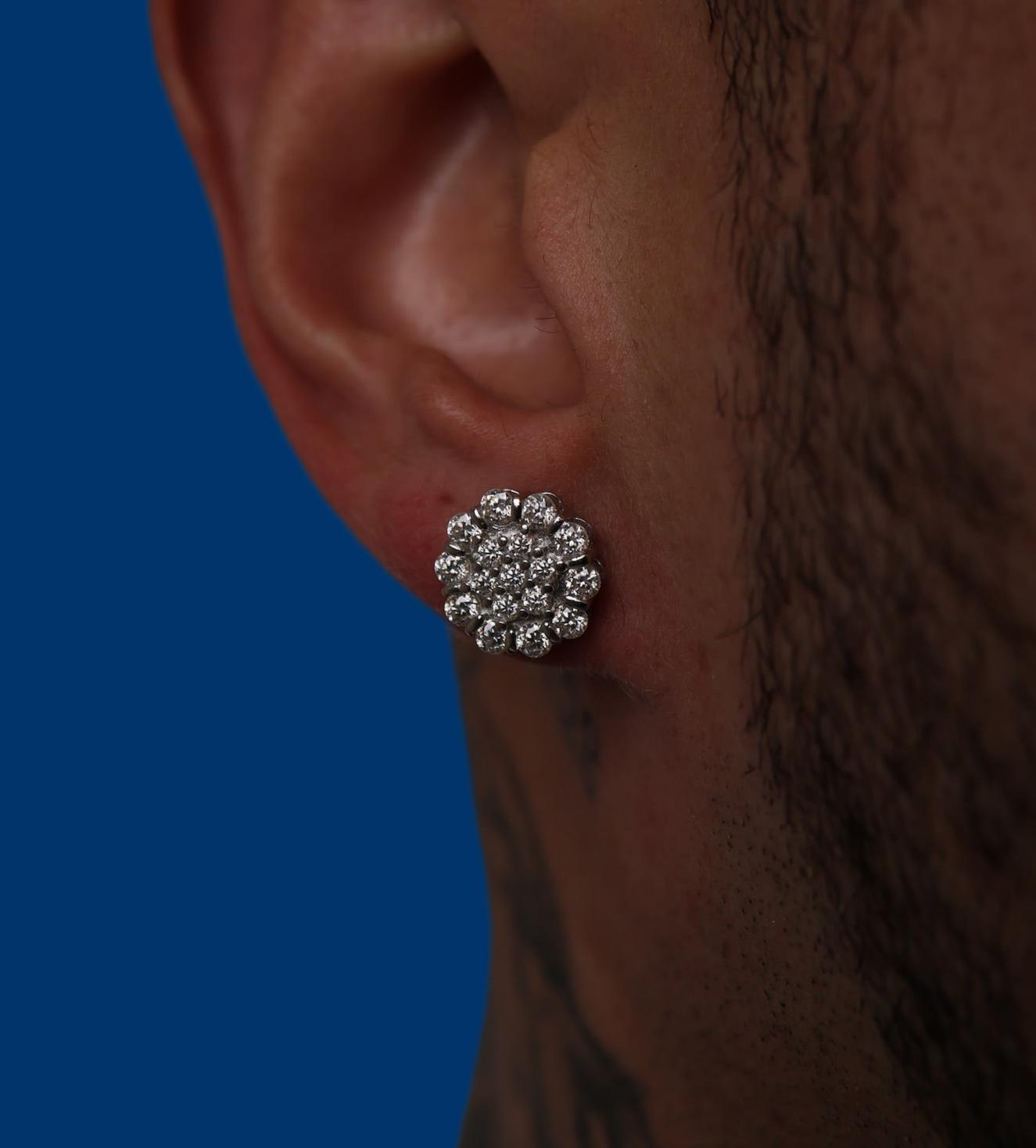 Lab-Grown Diamond Round Cluster Earrings