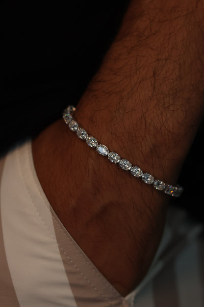 Moissanite Oval Bracelet East-West