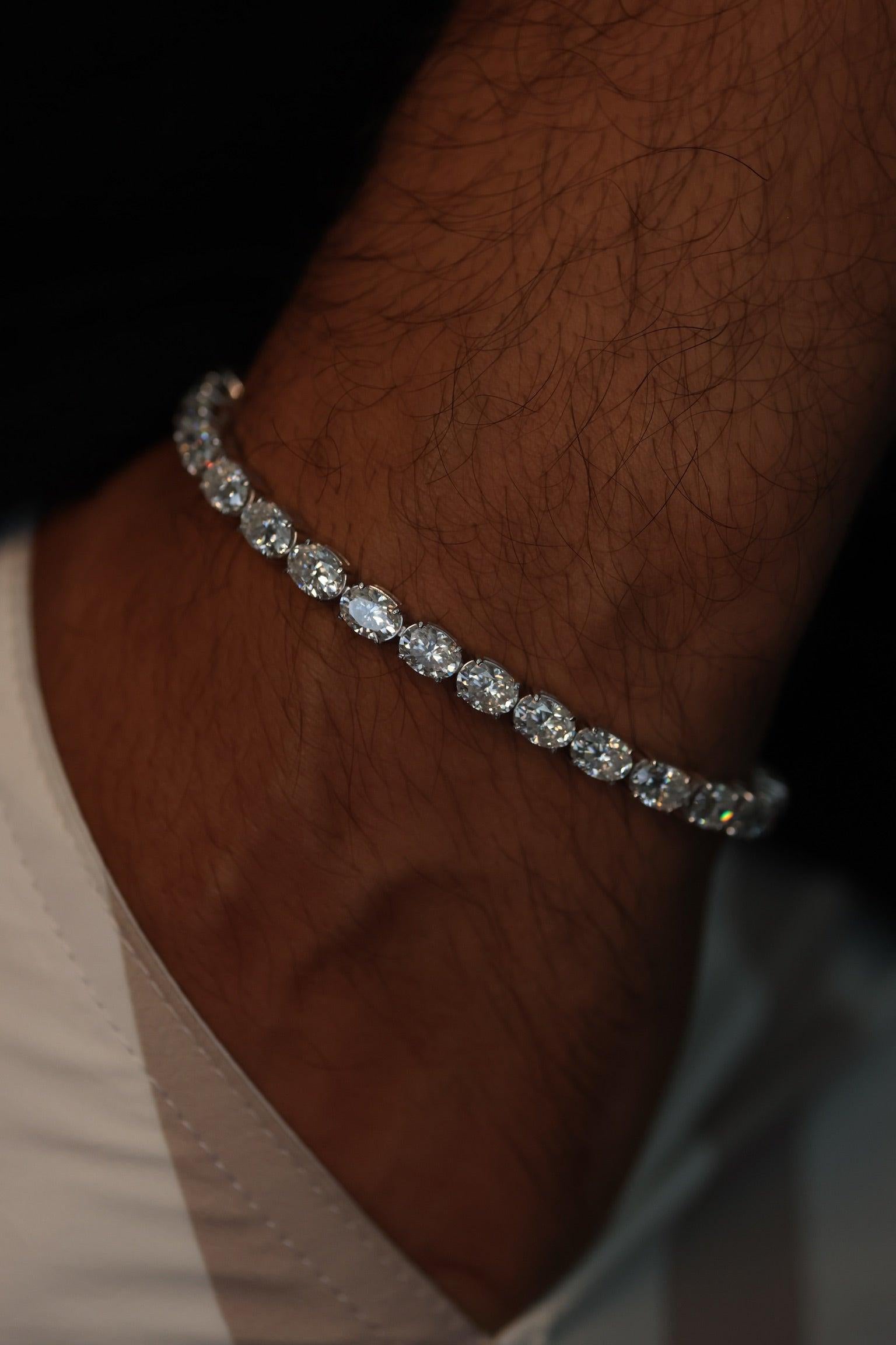 Oval Cut Moissanite Bracelet East-West