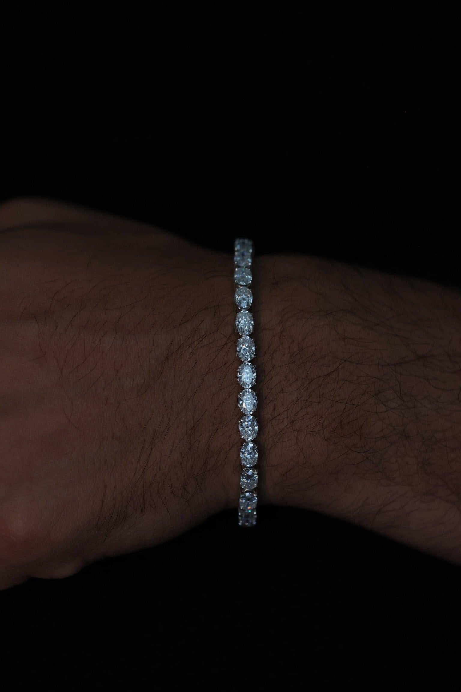 Oval Cut Moissanite Bracelet East-West
