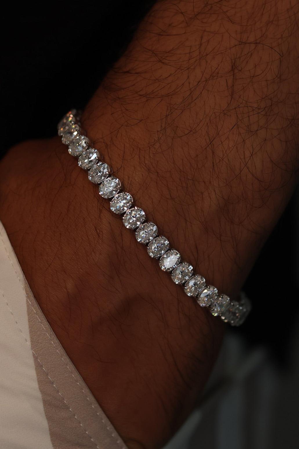 Oval Cut Moissanite Tennis Bracelet