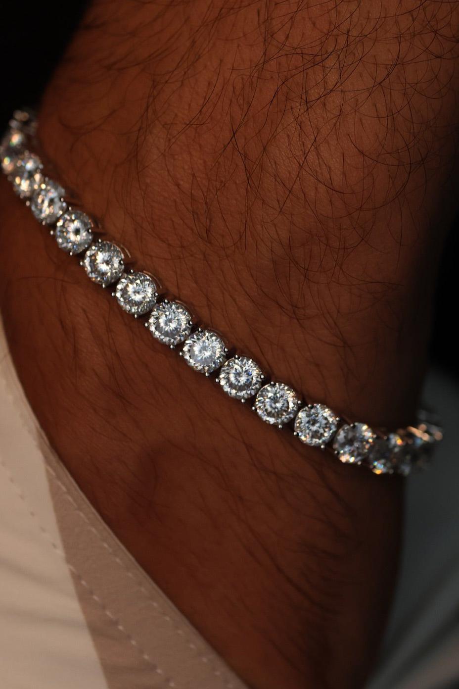 Portuguese Cut Lab Diamond Tennis Bracelet