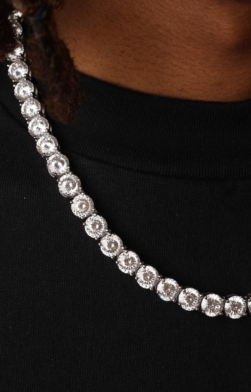 Portuguese Cut Moissanite Tennis Necklace